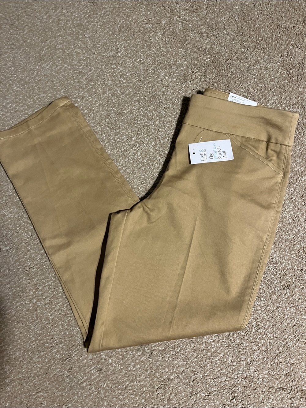 Womens Khaki stretch pants NWT 8 petite